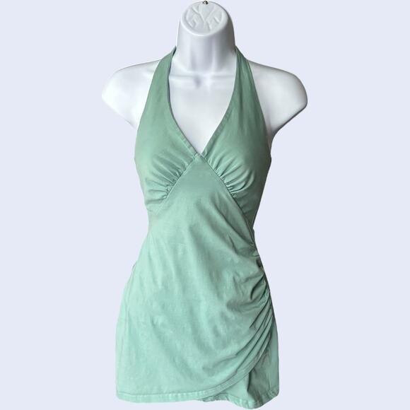Superdown Mint Green Halter Mini Dress XS Y2K Bodycon Fitted - Picture 1 of 4